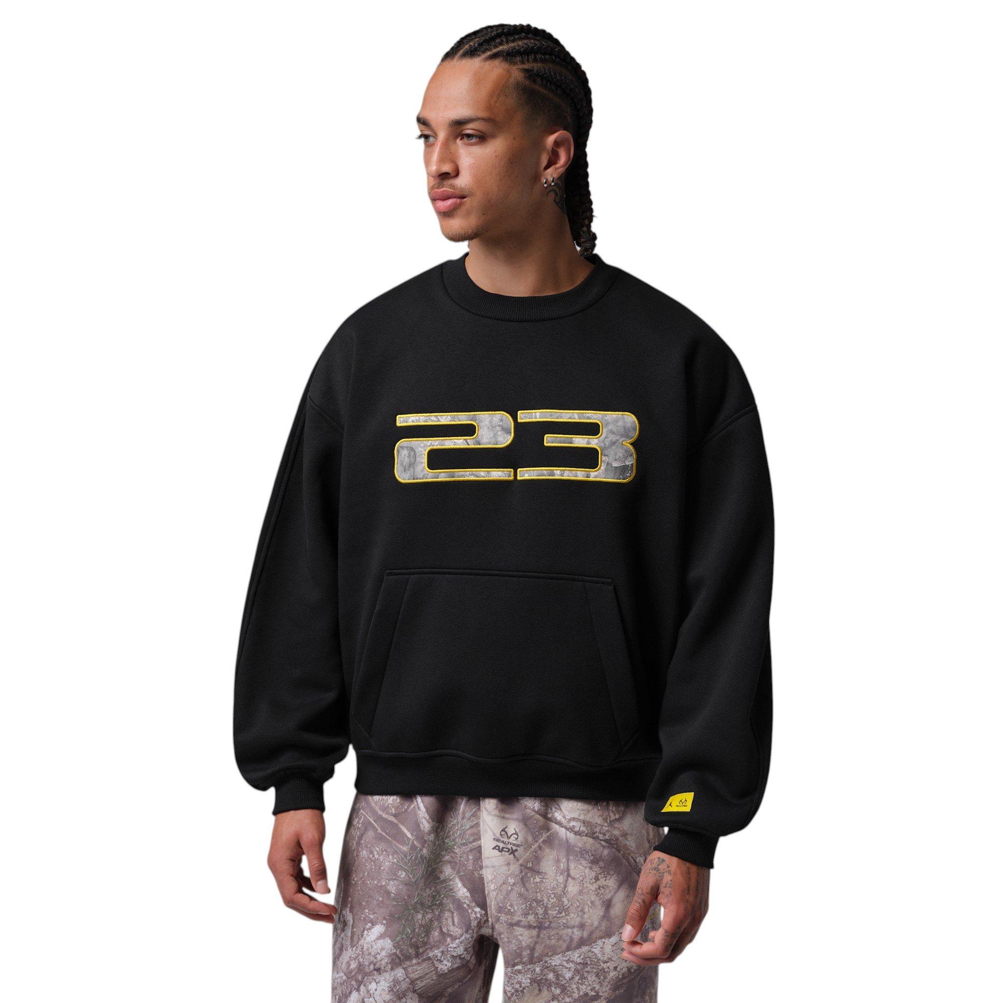 Jordan Men's Brooklyn Realtree Crew-Neck Sweatshirt - Black/Bright Citron - BLACK